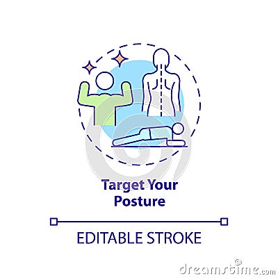 Target your posture concept icon Vector Illustration