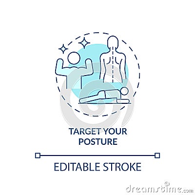 Target your posture turquoise concept icon Vector Illustration