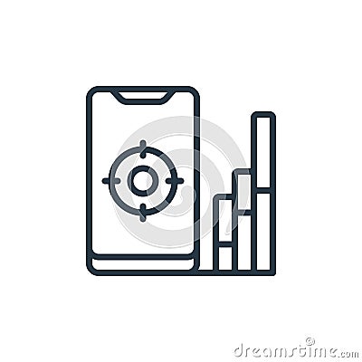 targeted marketing icon vector from sales concept. Thin line illustration of targeted marketing editable stroke. targeted Vector Illustration