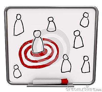 Targeted Person - Dry Erase Board with Red Marker Stock Photo