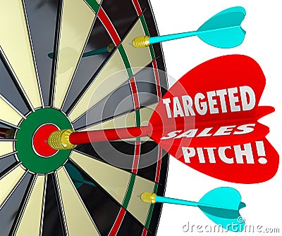Targeted Sales Pitch Dart Board Finding Customers Clients Stock Photo