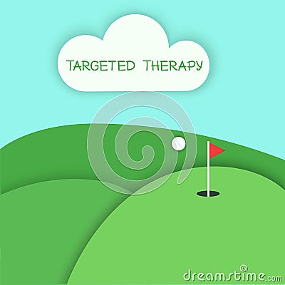 Targeted therapy playing golf concept Vector Illustration