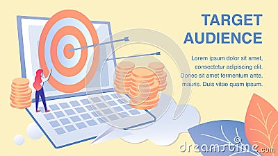 Targeting Audience Flat Banner Vector Template Vector Illustration