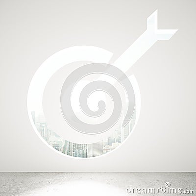 Targeting concept opening in wall Stock Photo