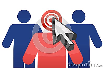 Targeting customers illustration design Cartoon Illustration