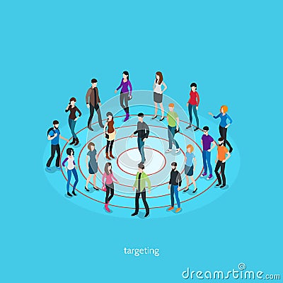Targeting Isometric Template Vector Illustration