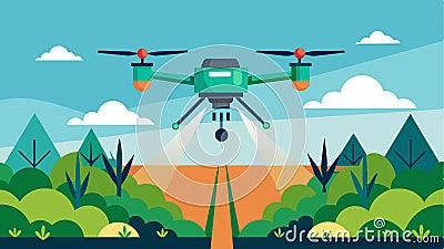 By targeting specific areas for spraying precision drones help reduce the overall amount of chemicals used resulting in Vector Illustration
