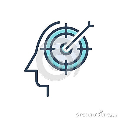 Color illustration icon for Targets, focus and mind Cartoon Illustration