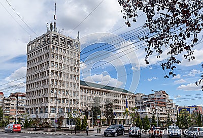 Dambovita County Council and Prefecture building in Targoviste, Romania. Editorial Stock Photo