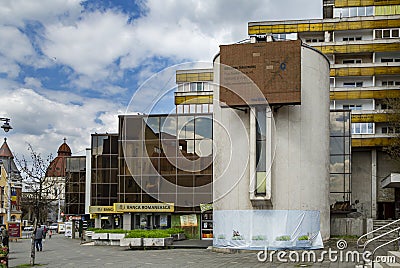 Romanian Bank headquarters on April 24, 2021 in Targu-Mures. Editorial Stock Photo