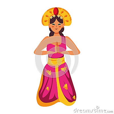 tari kecak india woman Vector Illustration
