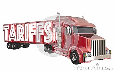 Tariffs Truck International Trade Stock Photo