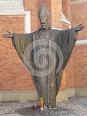 TARNOW-Monument of John Paul II ,Poland Editorial Stock Photo