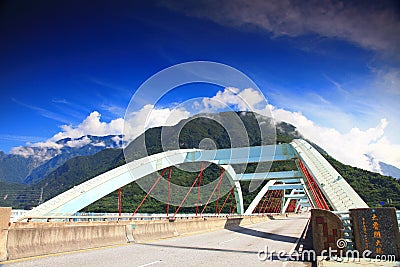 Taroko Bridge in Hualien, Taiwan Stock Photo