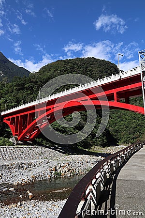 Taroko Gorge bridge Stock Photo