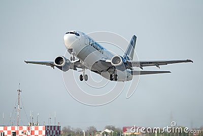 Tarom Timisoara Skyteam commercial airplane takeoff from Otopeni airport in Bucharest Romania Editorial Stock Photo