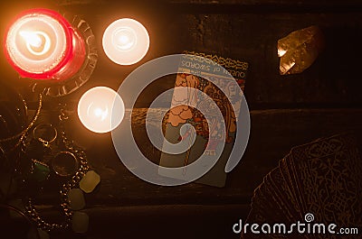 Tarot card. Future reading. Divination. Stock Photo