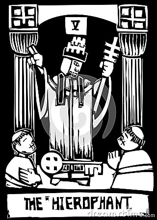 Tarot Card Hierophant Vector Illustration