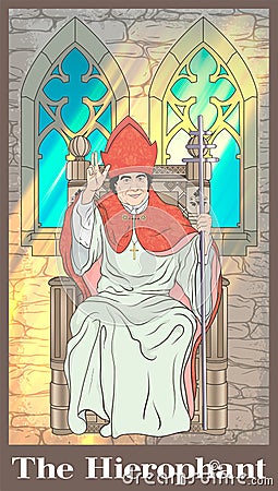 The Tarot card High Priest Vector Illustration