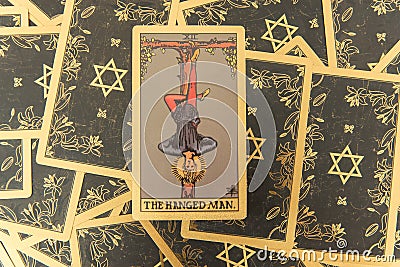 Tarot cards for divination, fortune, religious beliefs, good luck, misfortune Stock Photo