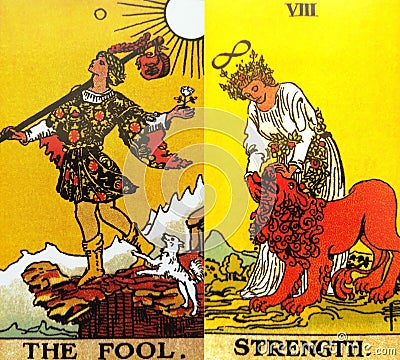 The Fool Tarot Card Beginnins Rebirth Faith Stock Photo