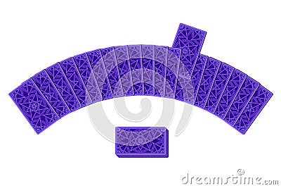 Tarot cards by reverse side laying in a semicircle Vector Illustration