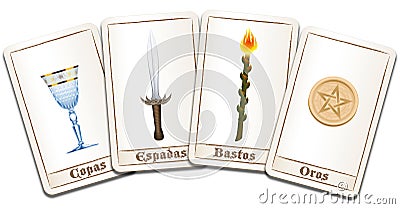 Tarot Cards Cartoon Illustration