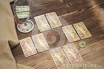 Tarot cards. Fortune-teller. Stock Photo