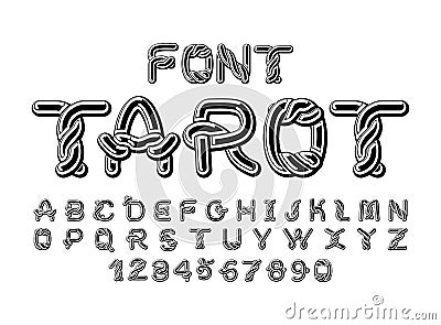 Tarot font. Traditional ancient manuscripts Celtic alphabet. nor Vector Illustration