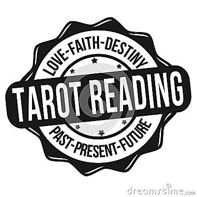 Tarot reading grunge rubber stamp Vector Illustration