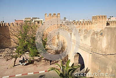 Taroudant's defensive wall gate Editorial Stock Photo