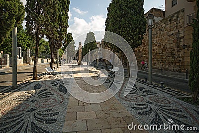 Tarragona Passeig arqueologic Archaeological Promenade Editorial Stock Photo