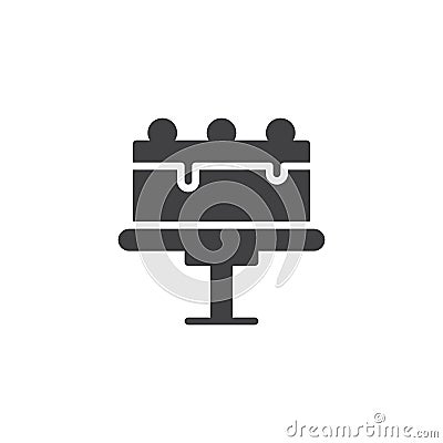 Tart on cake stand icon vector Vector Illustration