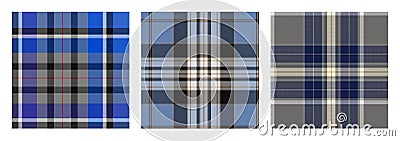 Set of blue tartan vector templates pattern background. Stock Photo