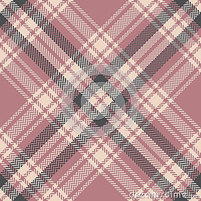 Tartan check pattern vector in pink and grey. Classic herringbone plaid graphic for flannel shirt, scarf, blanket, skirt. Vector Illustration