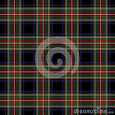 Royal Stewart Black Modern Tartan Seamless Pattern Stock Photo