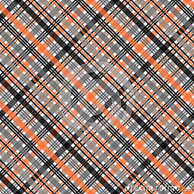 Tartan pattern,Scottish traditional fabric, orange and black tone background. eps10 Stock Photo