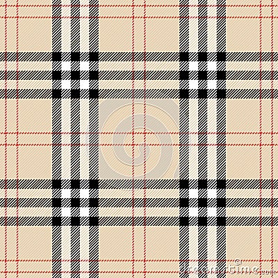 Tartan plaid. Scottish pattern in black, beige and white cage Vector Illustration