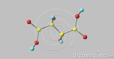 Tartaric acid molecular structure isolated on grey Cartoon Illustration