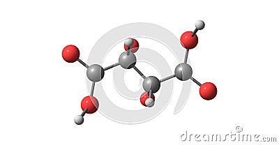 Tartaric acid molecular structure isolated on white Cartoon Illustration