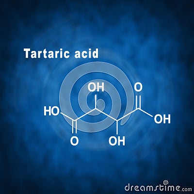 Tartaric acid, Structural chemical formula Stock Photo