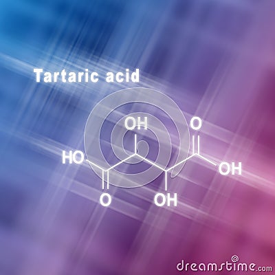 Tartaric acid, Structural chemical formula Stock Photo