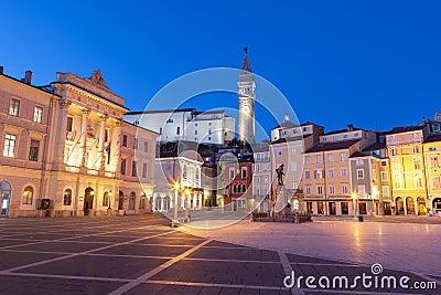 Tartini square in Piran, Slovenia, Europe Stock Photo