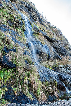 Tarumi Waterfall located between Wajima and Suzu cities, on the Sosogi coast of Noto Peninsula, Japan Stock Photo