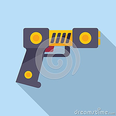 Taser gun icon flat vector. Police tazer Vector Illustration