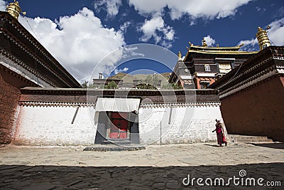 Tashilhunpo monastery in the Tibetan plateau Editorial Stock Photo