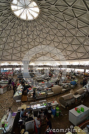 Chorsu Bazaar and his dome. Tashkent. Uzbekistan Editorial Stock Photo