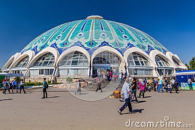 TASHKENT, UZBEKISTAN - MAY 4, 2018: Dome of Chorsu Bazaar market in Tashkent, Uzbekist Editorial Stock Photo