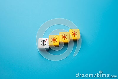 Task with an asterisk. Concept of a very complex task that requires extraordinary thinking. Stock Photo