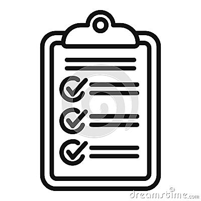 Task board icon outline . Work project Stock Photo